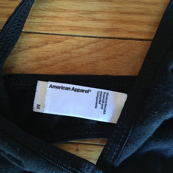 American Apparel Cotton Spandex Jersey Crossback Bra M Medium Black: Set of 2 - Picture 7 of 7